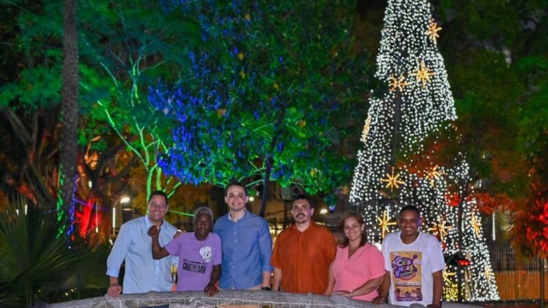 Vitória se ilumina: Decoração natalina é inaugurada no Parque Moscoso, confira o espetáculo de luzes