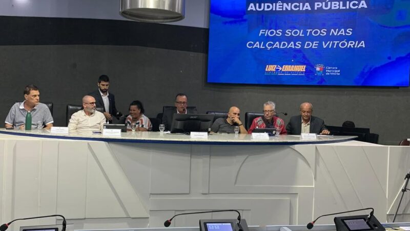 Vereador Luiz Emanuel lidera audiência pública sobre fios soltos e propõe solução definitiva para poluição visual e segurança em Vitória