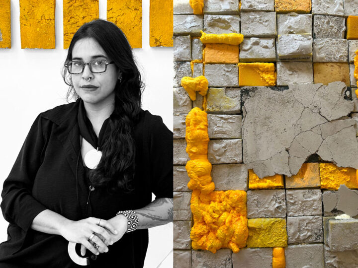Artista plástica transforma o luto e materiais de construção em expressões artísticas únicas.
