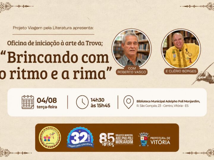Biblioteca de Vitória promove oficina gratuita para ensinar a arte da trova e incentivar novos escritores