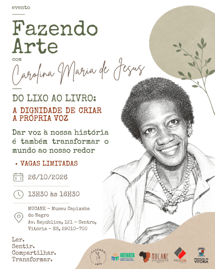 Projeto Fazendo Arte une literatura e cidadania no encontro inspirado em Carolina Maria de Jesus