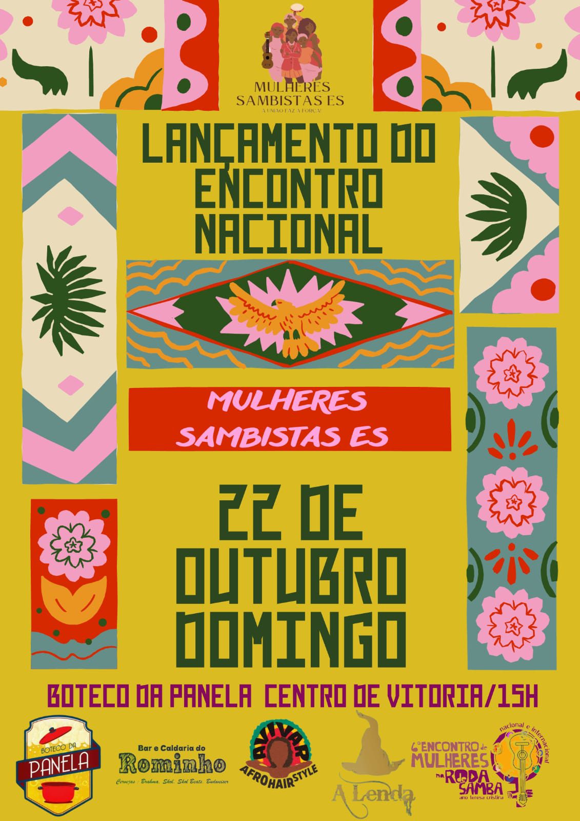 Encontro Nacional e Internacional de Mulheres na Roda de Samba 2023 é lançado com muita celebração