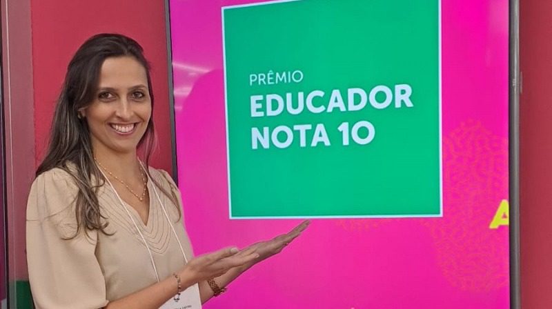 Representante da cidade na cerimônia do Prêmio Educador Nota 10