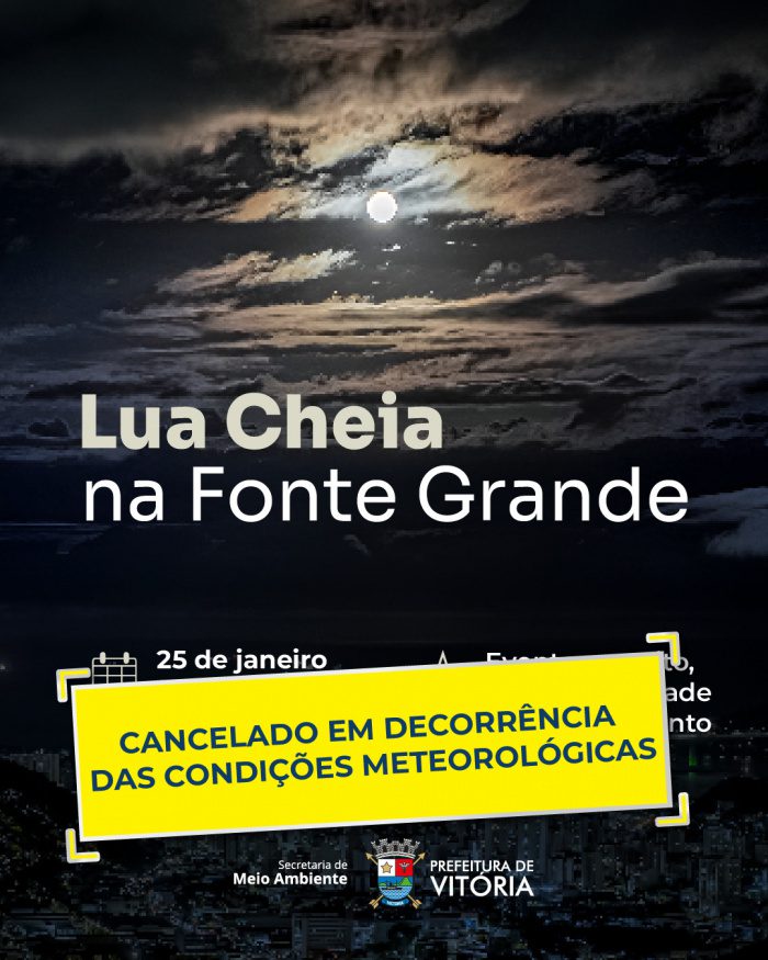 Projeto Lua Cheia é cancelado por conta da probabilidade de chuva