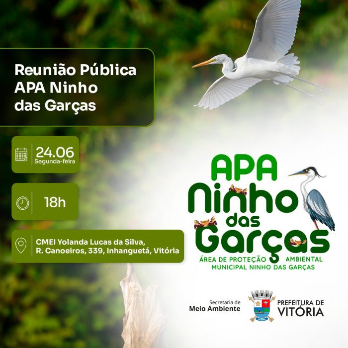 Vitória vai ganhar Área de Proteção Ambiental Ninho das Garças