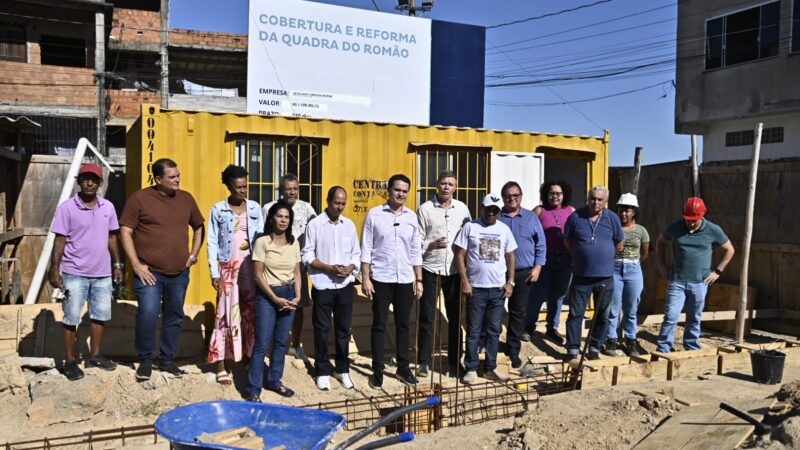 Pazolini visita obra de cobertura em quadra poliesportiva no bairro Romão que servirá como mini-centro esportivo